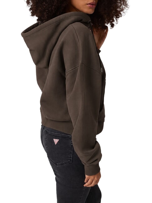 EMBRO Kapuzenpulli mit Rei&szlig;verschluss dunkler Kaffee - Sweatshirts Damen