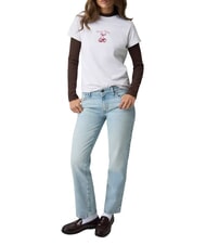 GUESS JEANS CHERRY REGULAR Kurzarm-T-Shirt gj lt grey heather - T-Shirts und Tops f&uuml;r Damen - 3