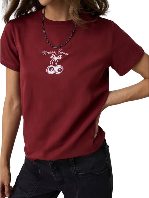 CHERRY REGULAR Kurzarm-T-Shirt Weinbergrot - T-Shirts und Tops f&uuml;r Damen