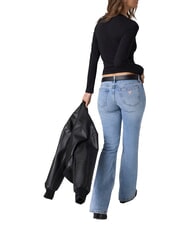 GUESS JEANS SLIM LOGO EMBOSSED Lang&auml;rmeliges T-Shirt jetbla - T-Shirts und Tops f&uuml;r Damen - 4