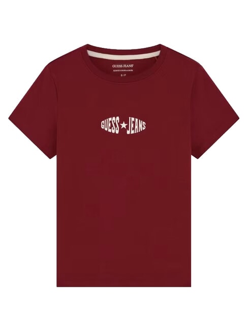 PRINT SLIM Schmal geschnittenes Kurzarm-T-Shirt Weinbergrot - T-Shirts und Tops f&uuml;r Damen