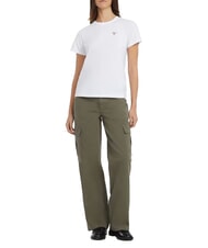 GUESS JEANS TRIANGLE Baumwoll-T-Shirt purwei&szlig; - T-Shirts und Tops f&uuml;r Damen - 5