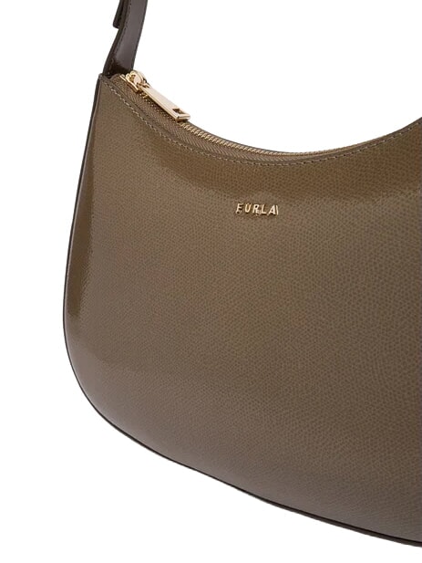 MARGOT Schultertasche aus Lackleder schlammiges Grau - Damentaschen