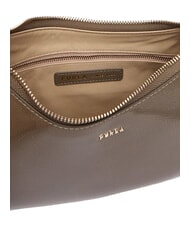 FURLA MARGOT Schultertasche aus Lackleder schlammiges Grau - Damentaschen - 6