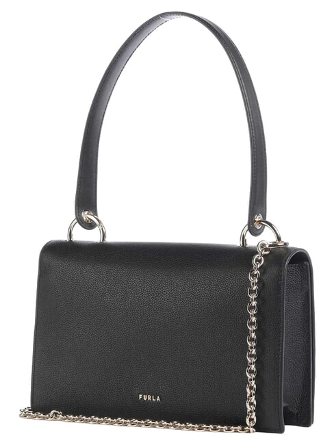 AMELIA Schultertasche aus Leder mit Schulterriemen Schwarz - Damentaschen