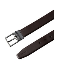 CALVIN KLEIN SQUARE BUCKLE CK Doppelseitiger Lederg&uuml;rtel ck dunkelbraun / mattes Anthrazit - G&uuml;rtel - 3