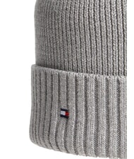 TOMMY HILFIGER TH FLAG Baumwoll-Beanie-M&uuml;tze mit Umschlag mittelgraues Heidekraut - M&uuml;tzen/H&uuml;te - 3
