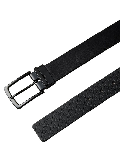 PIN BUCKLE Lederg&uuml;rtel schwarz/mattschwarz - G&uuml;rtel