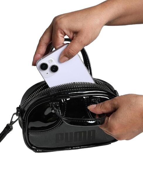1976 MICRO GRIP Mini-Handtasche mit Schulterriemen Schwarz - Damentaschen