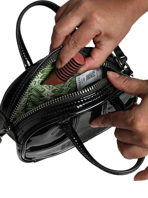 1976 MICRO GRIP Mini-Handtasche mit Schulterriemen Schwarz - Damentaschen