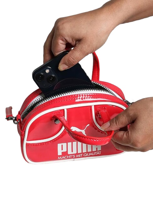 1976 MICRO GRIP Mini-Handtasche mit Schulterriemen f&uuml;r alle Zeiten rot - Damentaschen