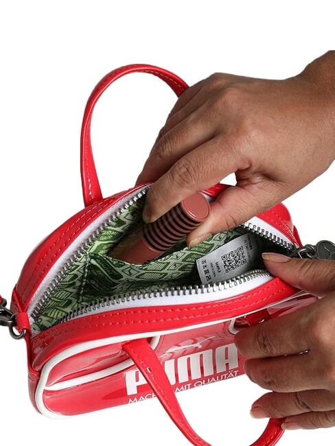 1976 MICRO GRIP Mini-Handtasche mit Schulterriemen f&uuml;r alle Zeiten rot - Damentaschen