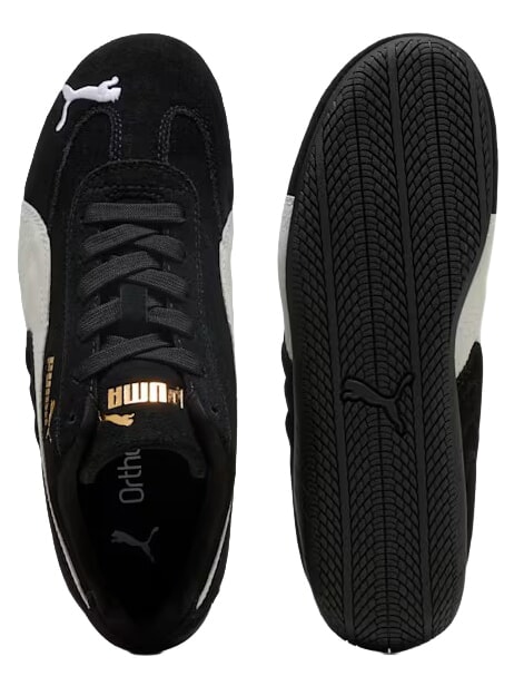 SPEEDCAT OG JR Ledersneakers Schwarzwei&szlig; - Kinderschuhe