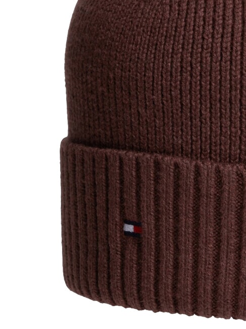 TH FLAG Baumwoll-Beanie-M&uuml;tze mit Umschlag Rotwein - M&uuml;tzen/H&uuml;te