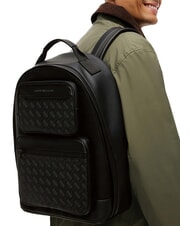 TOMMY HILFIGER TH MODERN Rucksack mit doppelter Vordertasche Schwarz - Rucks&auml;cke f&uuml;r Schule &amp; Freizeit - 2