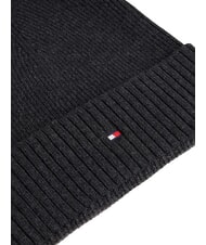 TOMMY HILFIGER TH FLAG Baumwoll-Beanie-M&uuml;tze mit Umschlag anthrazit - M&uuml;tzen/H&uuml;te - 3