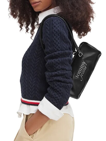 TJW BOLD SCRIPT Schultertasche mit zwei Henkeln Schwarz - Damentaschen