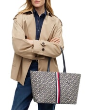 TOMMY HILFIGER TH JACQUARD Schultertasche Raum blau - Damentaschen - 2