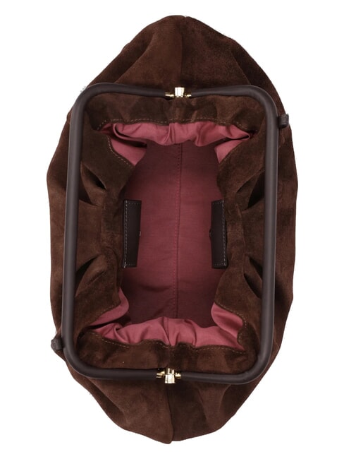 JANINE SUEDE L Handtasche mit Schulterriemen dark brown - Damentaschen