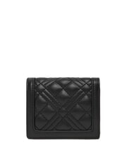 LOVE MOSCHINO QUILTED Mini-Geldb&ouml;rse schwarzer Lack - Brieftaschen Damen - 3