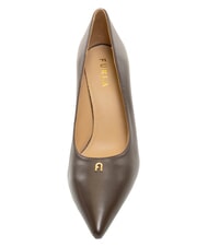 FURLA ATELIER  Lederdekollet&eacute;, 9 cm Absatz Schokolade - Damenschuhe - 4