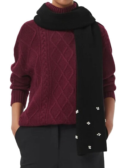 KNITTED Glitzerschal SCHWARZ - Schals