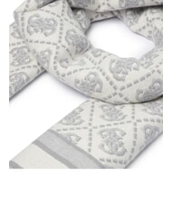GUESS JACQUARD Schal mit Fransen graues Logo - Schals - 3