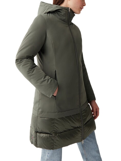 PURENESS Daunenjacke aus zwei Materialien mit Kapuze Unterholz - Daunenjacken f&uuml;r Damen
