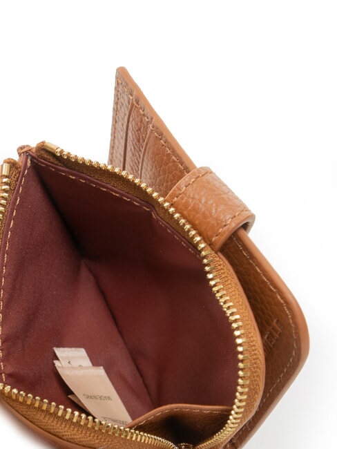 METALLIC SOFT Mini-Geldb&ouml;rse aus Leder Cognac - Brieftaschen Damen