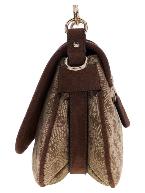 SAMANTHA Schultertasche mit Schultergurt Latte-Logo / braun - Damentaschen