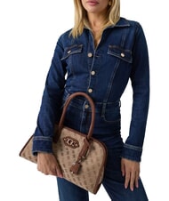 GUESS SAMANTHA Handtasche mit Schulterriemen Latte-Logo / braun - Damentaschen - 2