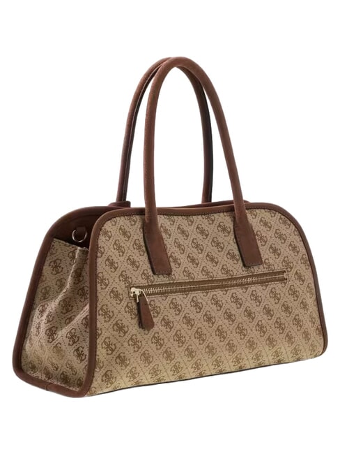 SAMANTHA Handtasche mit Schulterriemen Latte-Logo / braun - Damentaschen