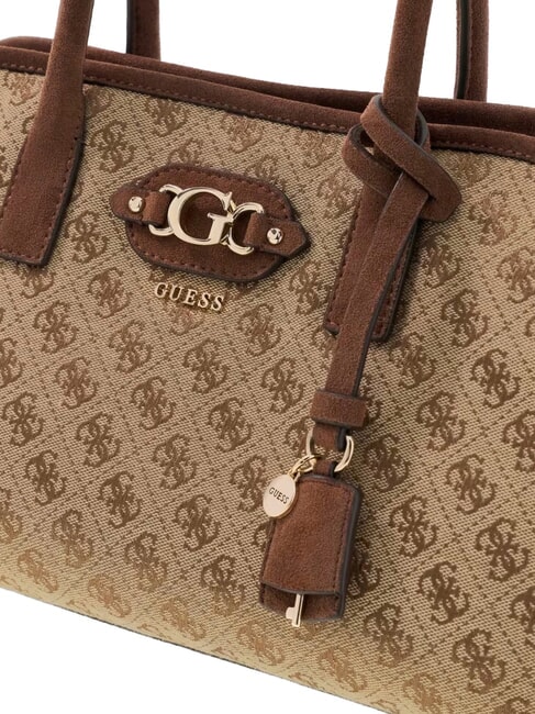 SAMANTHA Handtasche mit Schulterriemen Latte-Logo / braun - Damentaschen