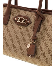 GUESS SAMANTHA Handtasche mit Schulterriemen Latte-Logo / braun - Damentaschen - 5
