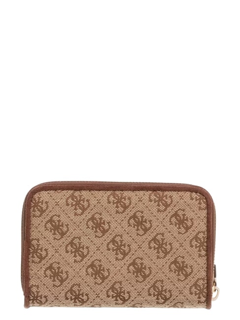 SAMANTHA Mittelgro&szlig;e Geldb&ouml;rse mit Rei&szlig;verschluss Latte-Logo / braun - Brieftaschen Damen