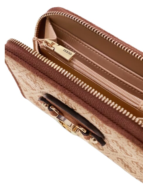 SAMANTHA Mittelgro&szlig;e Geldb&ouml;rse mit Rei&szlig;verschluss Latte-Logo / braun - Brieftaschen Damen