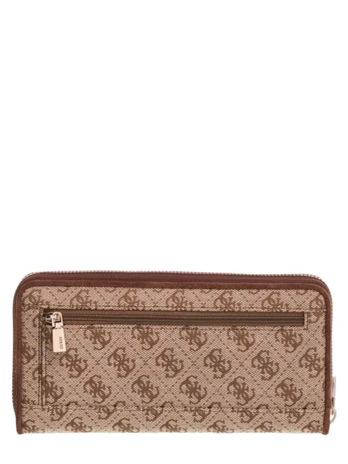 SAMANTHA Gro&szlig;e Geldb&ouml;rse mit Rei&szlig;verschluss Latte-Logo / braun - Brieftaschen Damen