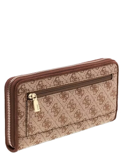 SAMANTHA Gro&szlig;e Geldb&ouml;rse mit Rei&szlig;verschluss Latte-Logo / braun - Brieftaschen Damen