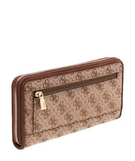 GUESS SAMANTHA Gro&szlig;e Geldb&ouml;rse mit Rei&szlig;verschluss Latte-Logo / braun - Brieftaschen Damen - 3
