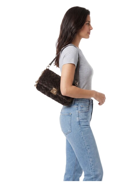 ADIVA Schultertasche mit Schultergurt dunkler Mokka - Damentaschen