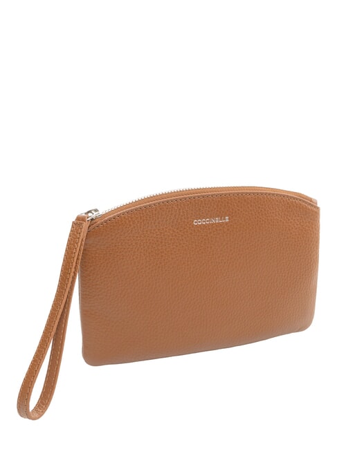 ROUNDED ENVELOPE Lederclutch Cognac - Damentaschen