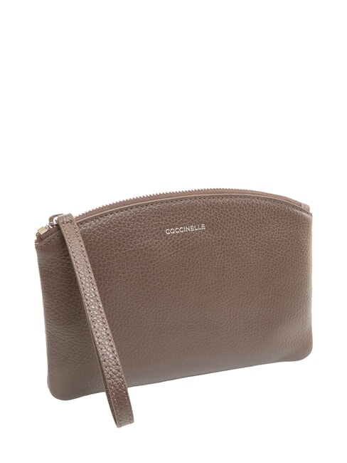 ROUNDED ENVELOPE Lederclutch Br&uuml;nette - Damentaschen