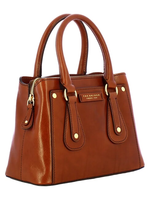 CECILIA Lederhandtasche mit Schulterriemen BRAUN - Damentaschen
