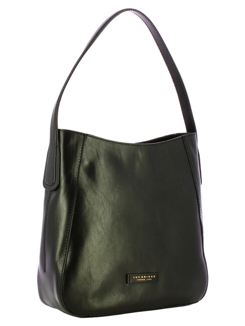 MADDALENA Hobo-Schultertasche aus Leder Schwarzes Gold - Damentaschen