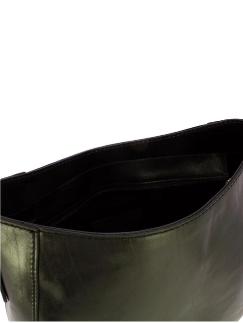 MADDALENA Hobo-Schultertasche aus Leder Schwarzes Gold - Damentaschen