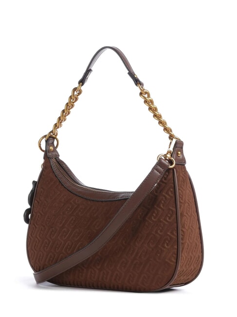 RIDHI Embossed Schultertasche mit Schultergurt Tabak - Damentaschen