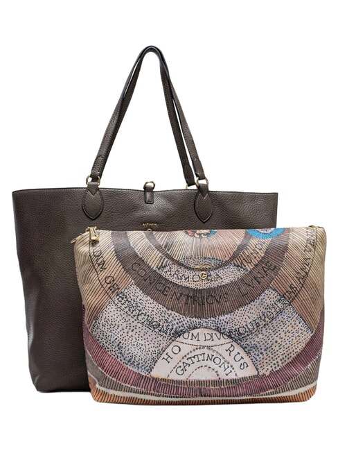 PLANETARIUM Schultertasche mit Clutch Wildgr&uuml;n/Milit&auml;rgr&uuml;n - Damentaschen