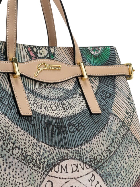 PLANETARIUM Handtasche mit Schulterriemen und Clutch Aquarell/Beige - Damentaschen