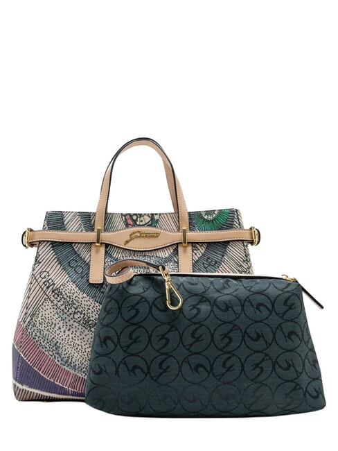 PLANETARIUM Handtasche mit Schulterriemen und Clutch Aquarell/Beige - Damentaschen
