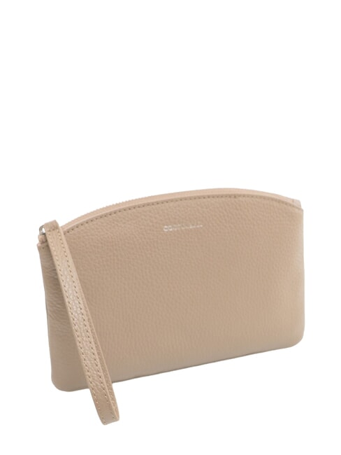 ROUNDED ENVELOPE Lederclutch warmes Taupe - Damentaschen